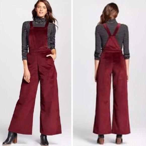 corduroy flare overalls